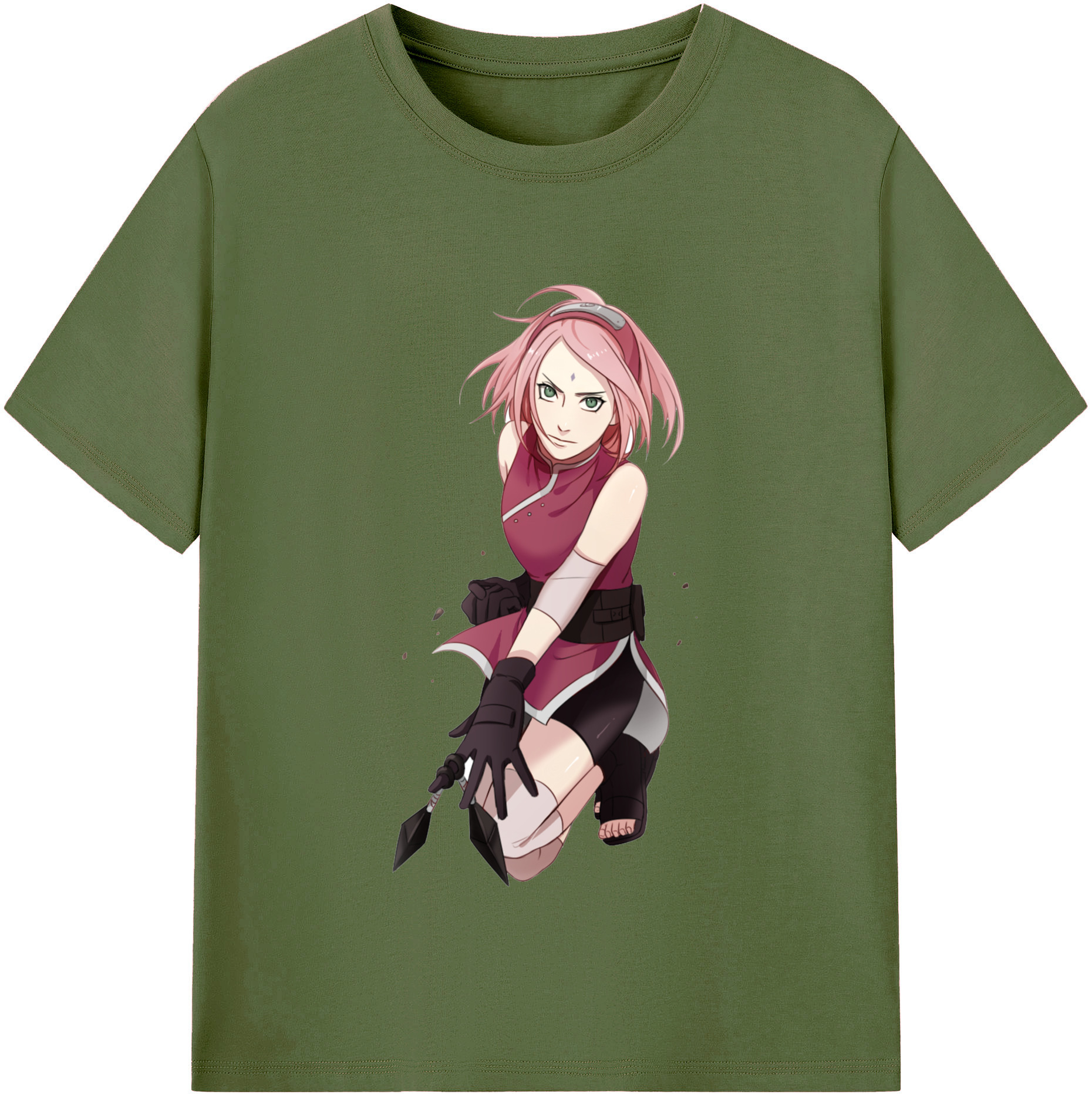 （画像用） NARUTO -ナルト- 春野サクラ Haruno Sakura 綿100％半袖Tシャツ（フロントプリント）